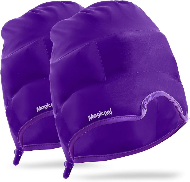 Magic Gel Migraine Ice Head Wrap Real Migraine Headache Relief The Original Headache Cap Cold Comfortable Dark Cool Endorsed by Physicians Loved by Thousands 2 Pack Purple